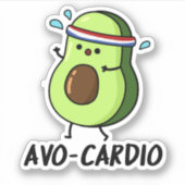 Avocardio Funny Excercise Avocado Pub Aufkleber (Vorderseite)