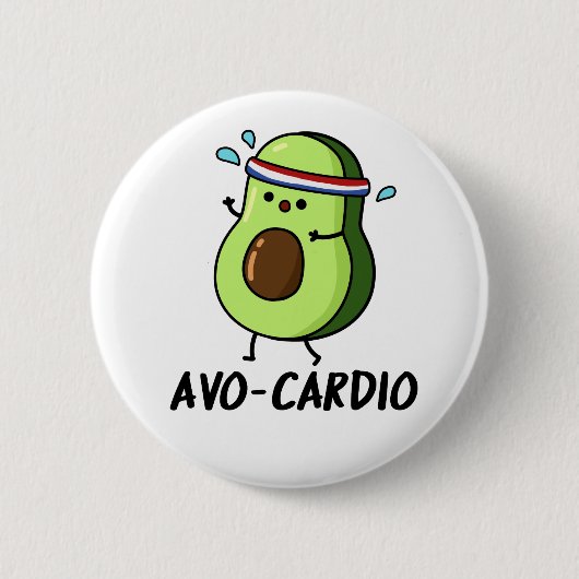 Avocardio Funny Excercise Avocado Pub Button (Vorderseite)