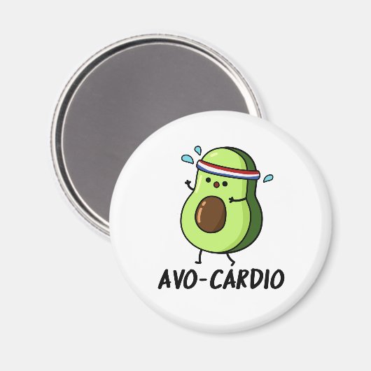 Avocardio Funny Excercise Avocado Pub Magnet (Vorderseite/Rückseite)