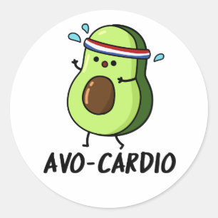 Avocardio Funny Excercise Avocado Pub Runder Aufkleber