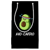 Avocardio Funny Excercise Avocado Pun Dark BG Kleine Geschenktüte (Vorderseite)