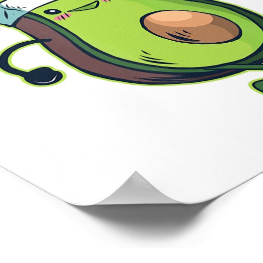 Avocardio Funny Running Marathon Runner Poster (Ecke)