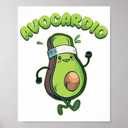 Avocardio Funny Running Marathon Runner Poster (Vorne)