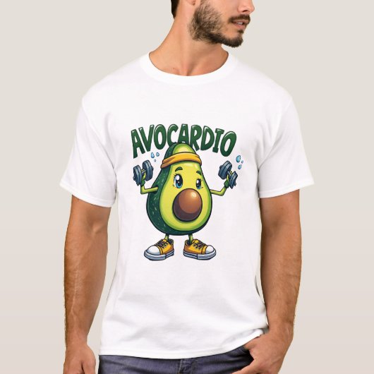 Avocardio Funny Workout Avocado T - Shirt (Vorderseite)