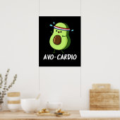 Avocardio Lustige Übung Avocado Wortspiel Dunkler  Poster (Küche)