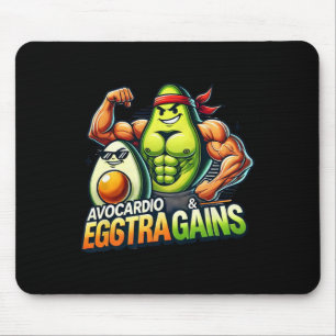 Avocardio und Eggstra Gains Lustige Gym Fitness Un Mousepad