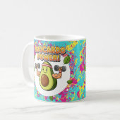 Avocardo Power Funny Cartoon Design Kaffeetasse (Vorderseite Links)