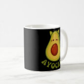 Avocato Funny Niedlich Cat Avocado Kaffeetasse (VorderseiteRechts)