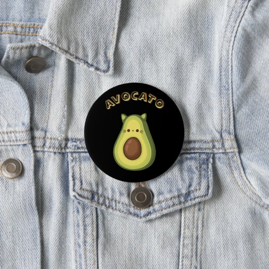 AVOCATO - Funny Niedlich Cat & Avocado Lovers Butt Button (Beispiel)