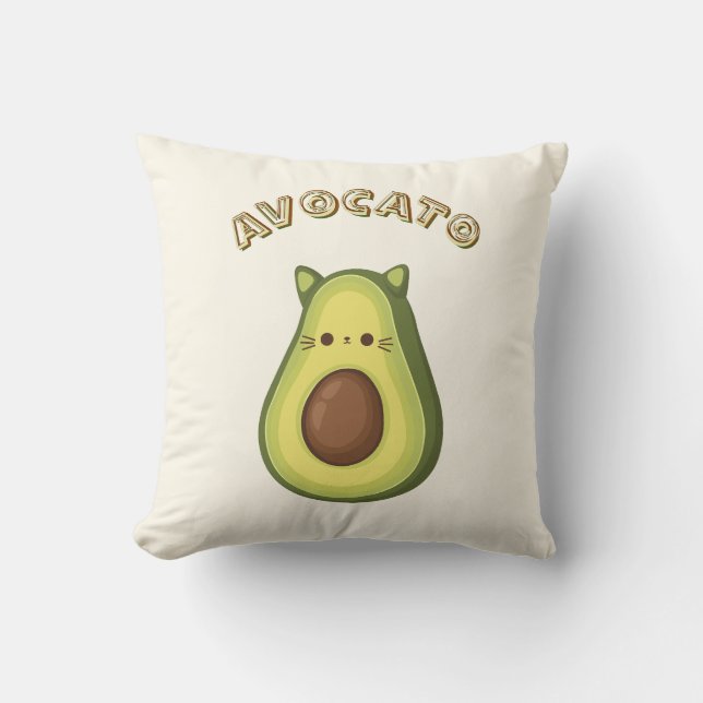 AVOCATO - Funny Niedlich Cat & Avocado Lovers Pill Kissen (Vorderseite)