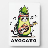 Avocato - Funny Pixel Art Avocado Cat Playing Bass Fotoplatte (Vorderseite)