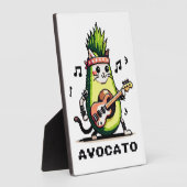 Avocato - Funny Pixel Art Avocado Cat Playing Bass Fotoplatte (Seite)