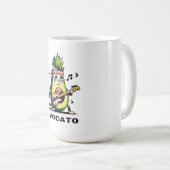 Avocato - Funny Pixel Art Avocado Cat Playing Bass Kaffeetasse (VorderseiteRechts)
