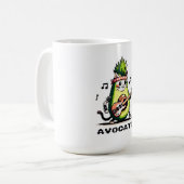 Avocato - Funny Pixel Art Avocado Cat Playing Bass Kaffeetasse (Vorderseite Links)