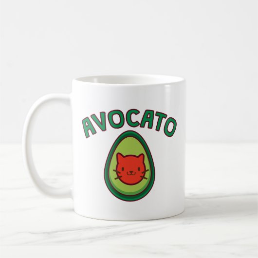 Avocato Katze und Avocado-lustiger Kaffeetasse (Links)
