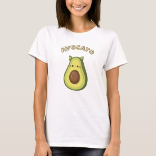 AVOCATO - Niedliche Funny Cat & Avocado Liebhaber T-Shirt