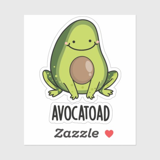 Avocatoad Funny Avocado Toad Puff Aufkleber (Blatt)