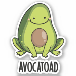 Avocatoad Funny Avocado Toad Puff Aufkleber