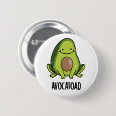 Avocatoad Funny Avocado Toad Puff Button (Vorne & Hinten)