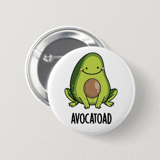 Avocatoad Funny Avocado Toad Puff Button (Vorne & Hinten)