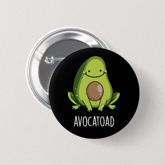 Avocatoad Funny Avocado Toad Pun Dark BG Button (Vorne & Hinten)