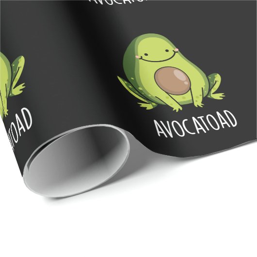 Avocatoad Funny Avocado Toad Pun Dark BG Geschenkpapier (Rolleneckpunkt)