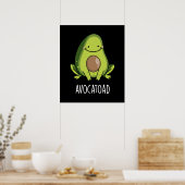 Avocatoad Funny Avocado Toad Pun Dark BG Poster (Küche)