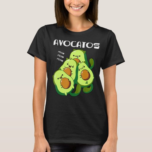 Avocatos Avocado Cat Niedlich Cat Mama Vater Cat T-Shirt (Vorderseite)