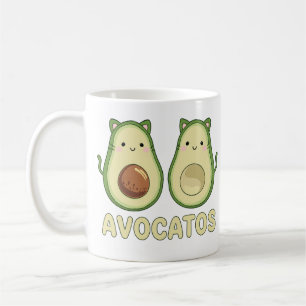 Avocatos Kawaii Cat & Avocado Kaffeetasse