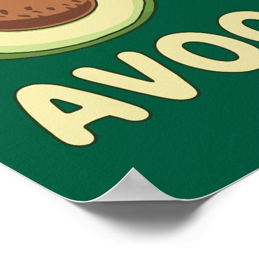 Avocatos Kawaii Cat & Avocado Poster (Ecke)