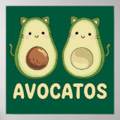 Avocatos Kawaii Cat & Avocado Poster (Vorne)
