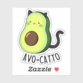 Avocatto Funny Avocado Cat Pun Aufkleber (Blatt)