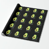 Avocatto Funny Avocado Cat Pun Dark BG Geschenkpapier (Ungerollt)