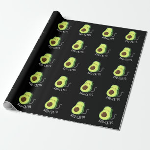 Avocatto Funny Avocado Cat Pun Dark BG Geschenkpapier