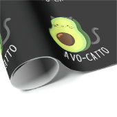 Avocatto Funny Avocado Cat Pun Dark BG Geschenkpapier (Rolleneckpunkt)