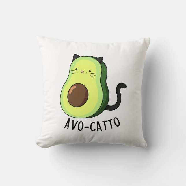 Avocatto Funny Avocado Cat Pun Kissen (Vorderseite)
