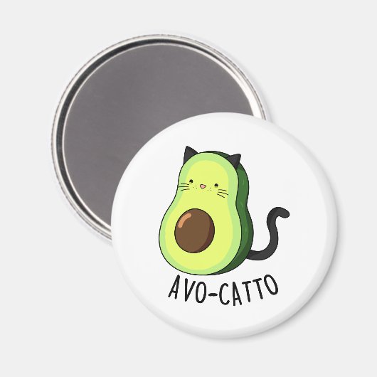 Avocatto Funny Avocado Cat Pun Magnet (Vorderseite/Rückseite)