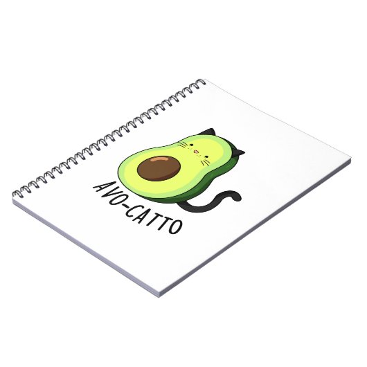 Avocatto Funny Avocado Cat Pun Notizblock (Linke Seite)