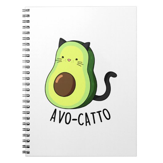 Avocatto Funny Avocado Cat Pun Notizblock (Vorderseite)