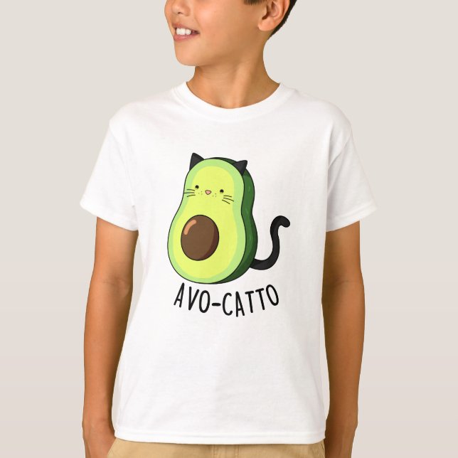 Avocatto Funny Avocado Cat Pun T-Shirt (Vorderseite)