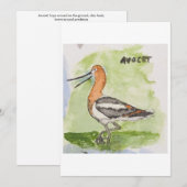 Avocet-Grußkarte Einladung (Vorne/Hinten)