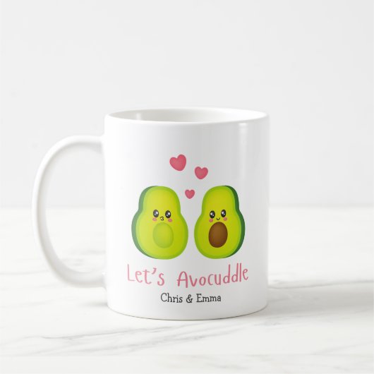 Avocuddle lass - Custom Avocado Couple Names Kaffeetasse (Links)