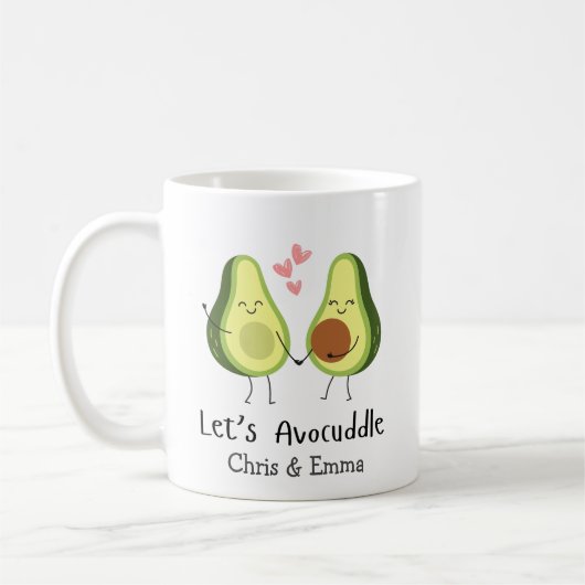 Avocuddle lass - Custom Avocado Couple Names Kaffeetasse (Links)