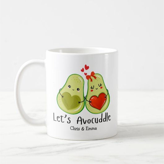 Avocuddle lass - Custom Avocado Couple Names Kaffeetasse (Links)