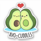 Avocuddles Funny Avocado Couple Pub Aufkleber (Vorderseite)