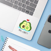 Avocuddles Funny Avocado Couple Pub Aufkleber (Laptop mit iPhone)
