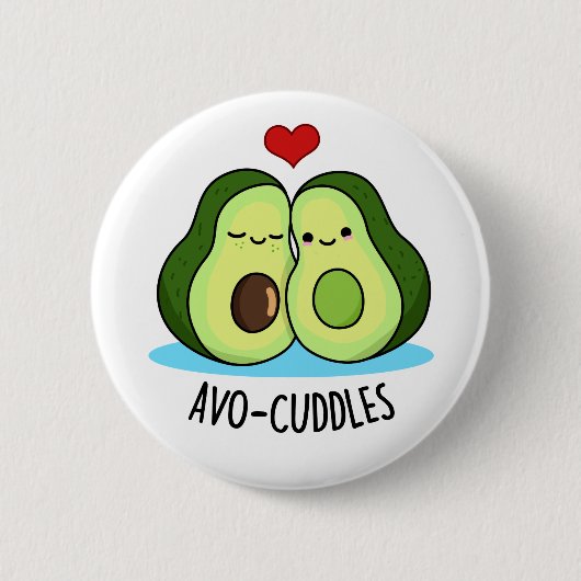 Avocuddles Funny Avocado Couple Pub Button (Vorderseite)
