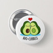 Avocuddles Funny Avocado Couple Pub Button (Vorne & Hinten)
