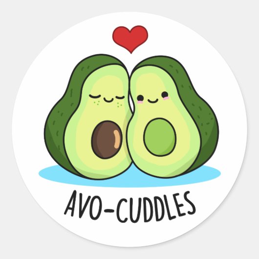 Avocuddles Funny Avocado Couple Pub Runder Aufkleber (Vorderseite)