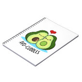 Avocuddles Lustiges Avocado-Paar Wortspiel Notizblock (Linke Seite)
